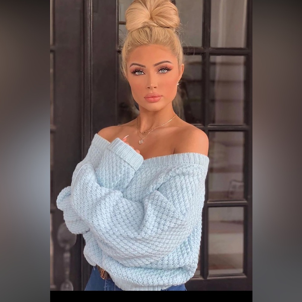 FASHIONNOVA ~ I Adore You Sweater-Blue